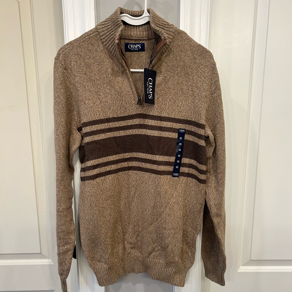 NWT Men’s Xtra Small Chaps 1/4 Zip Sweater